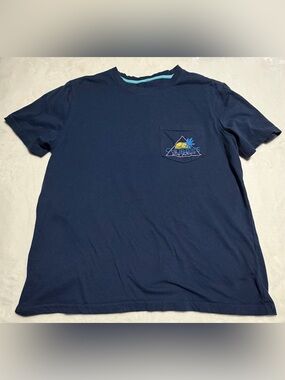 Chubbies Navy Tee with Teal Neck Trim